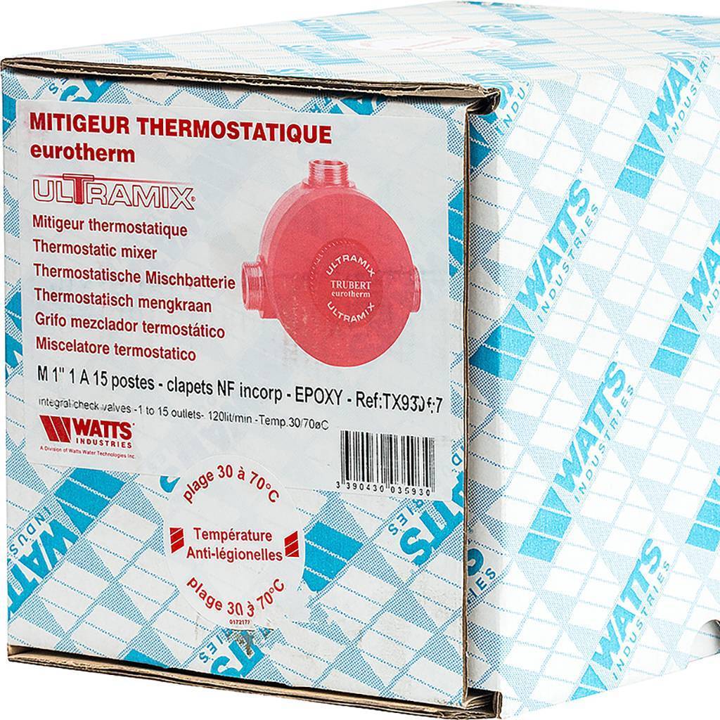 Термостатический смесительный клапан Watts Ultramix,Расход 3-120 л/мин