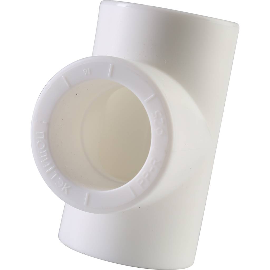 Тройник Политэк d=25 для полипропиленовых труб под сварку (цвет белый), 9000000425