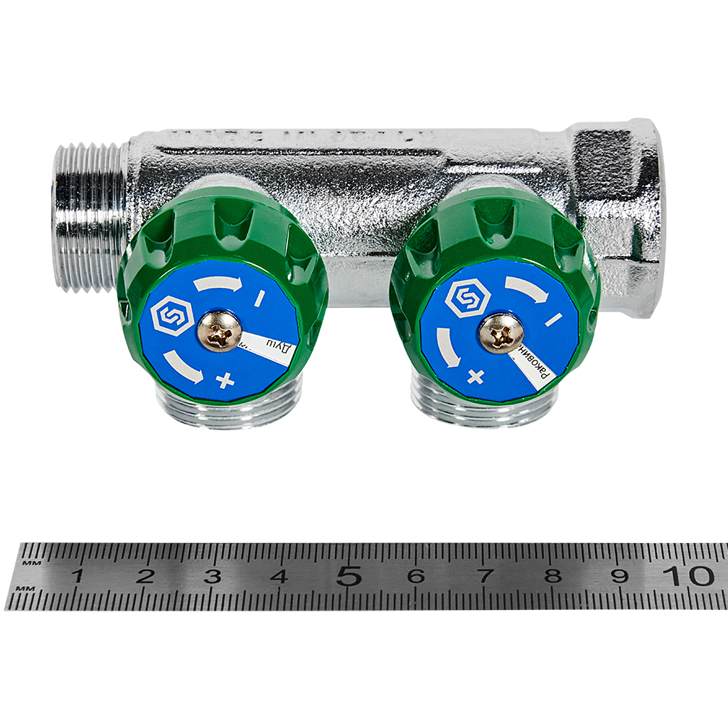 Коллектор регулирующий STOUT 3/4, 2 отвода 3/4 ЕК