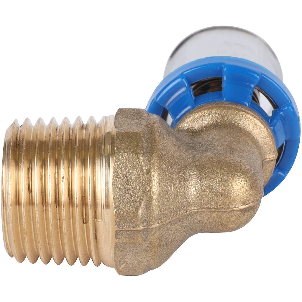 Угольник-переходник APE с наружной резьбой 1/2 х16 для металлопластиковых труб прессовой, ARL3003100