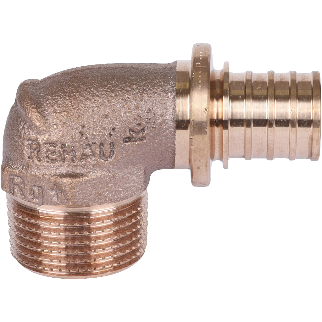 Угольник-переходник РЕХАУ RAUTITANс наружной резьбой 20-R 3/4 RX+ для труб из сшитого полиэтилена аксиальный, 14563491001