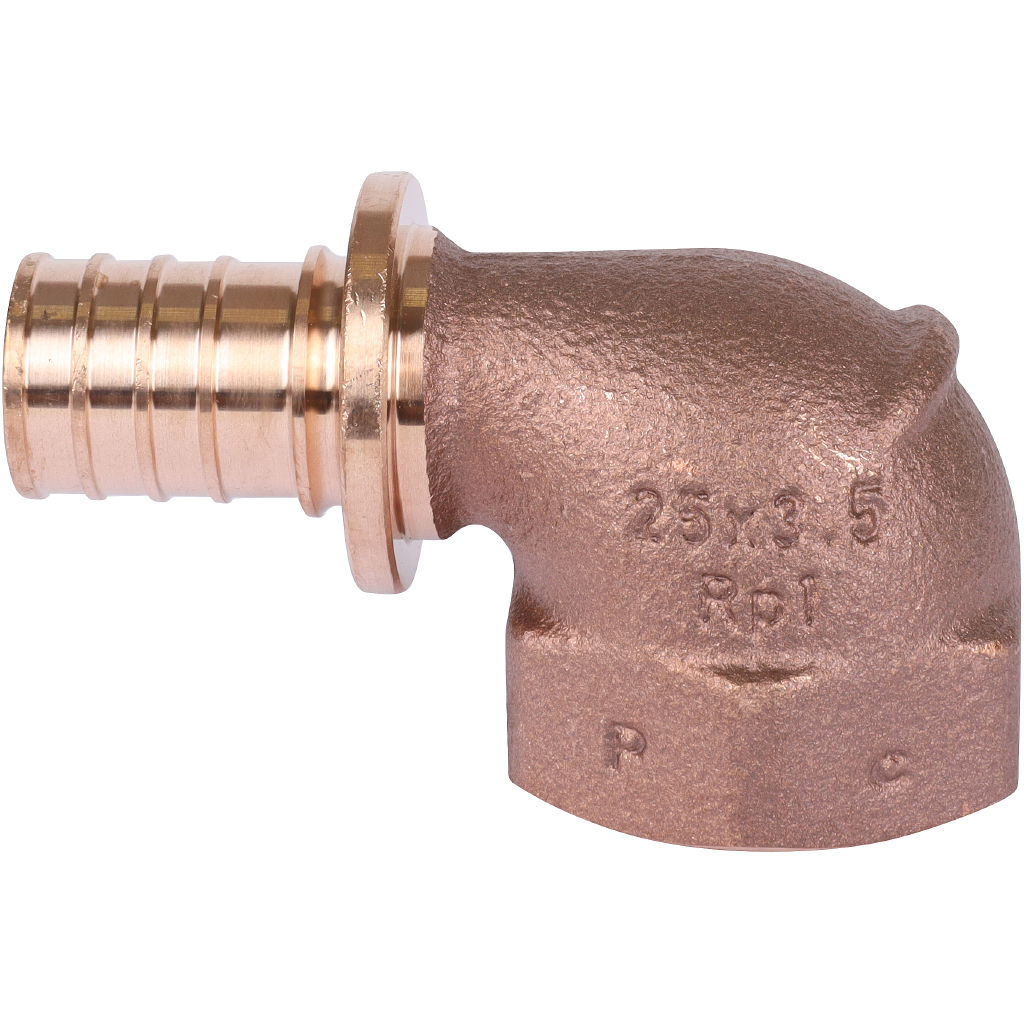 *14563571001(13660981001) РЕХАУ RAUTITAN Угольник-переходник с внутренней резьбой 25-Rp 1 RX+ для труб из сшитого полиэтилена аксиальный