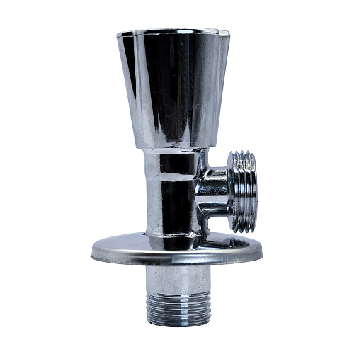 Вентиль угловой удлиненный, латунь 1/2х3/4, еврослот, хромированный, РТП