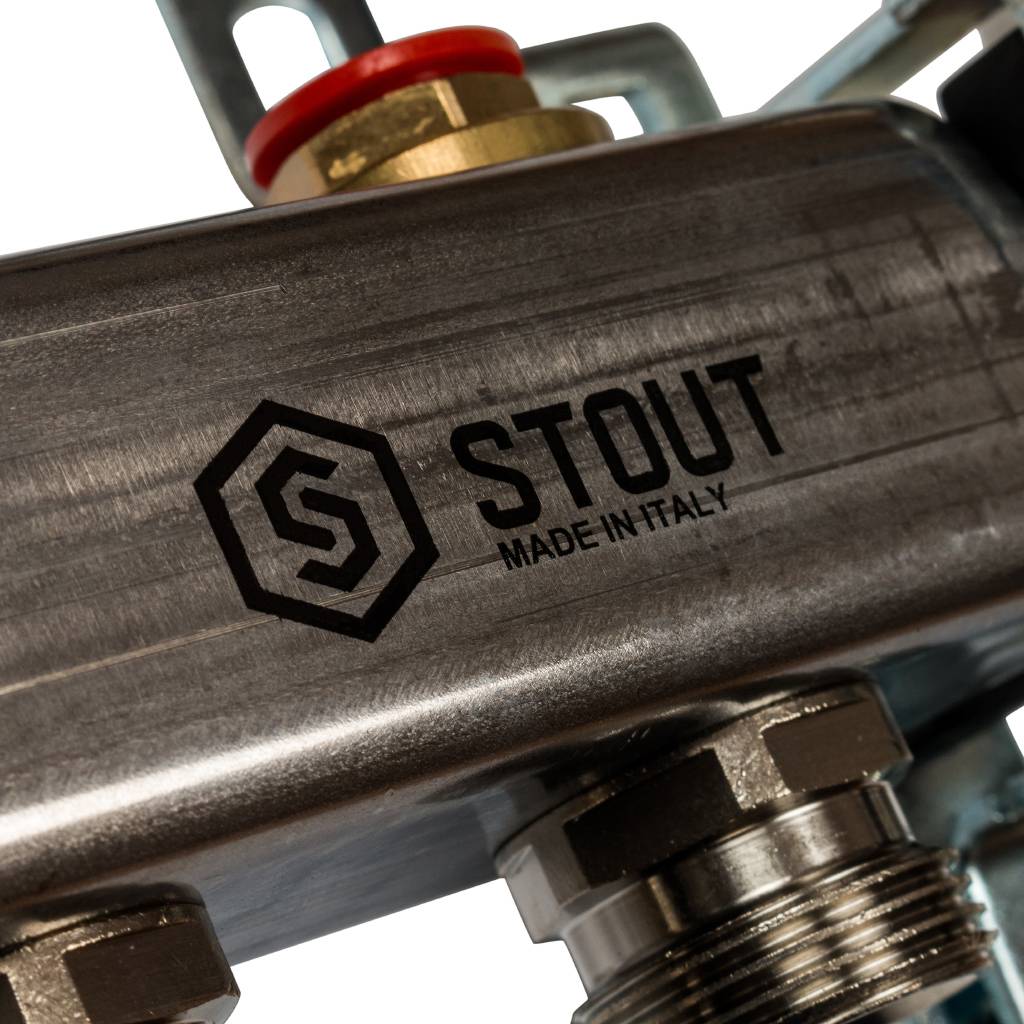 Коллектор из нержавеющей стали в сборе без расходомеров STOUT 9 выходов