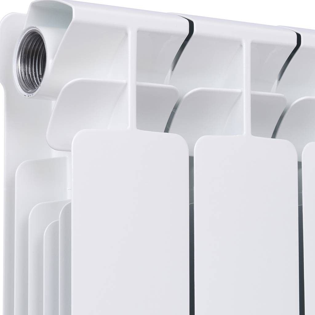 Радиатор биметаллический RIFAR BASE 350 6 секций боковое подключение (белый RAL 9016), 1RB35-6