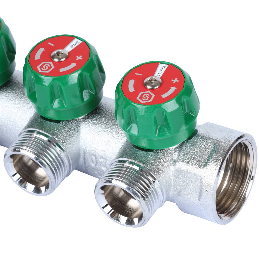 Коллектор регулирующий STOUT 1 , 3 отвода 3/4  ЕК