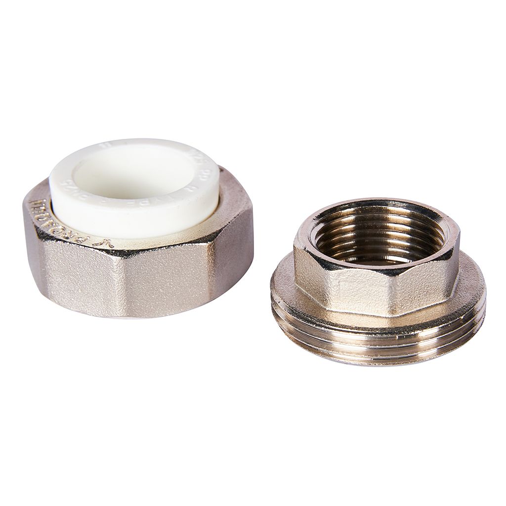 Муфта комбинированная Pro Aqua d=25-3/4 PP-R разъемная (американка) УСИЛЕННАЯ ВР Белая, PA20014S