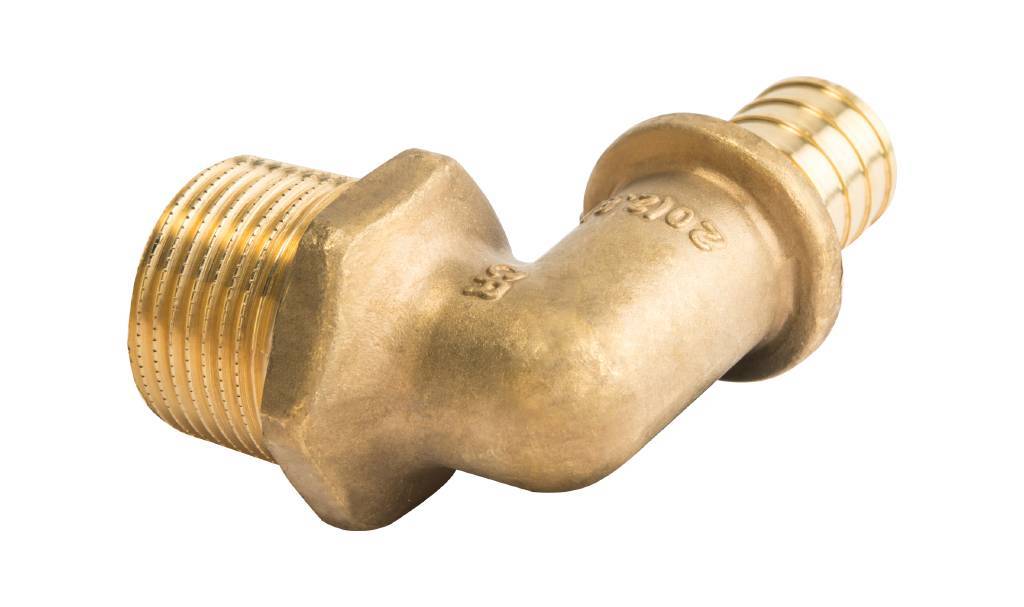 Угольник-переходник STOUT с наружной резьбой 20xR 3/4 для труб из сшитого полиэтилена аксиальный, SFA-0005-002034