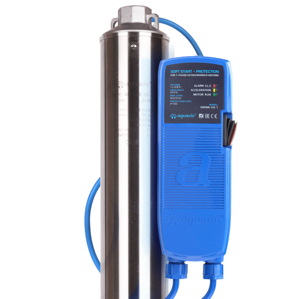Насос скважинный с плавным пуском AQUARIO (встр.конд, каб.80м) ASP1,8E-80-90(P)