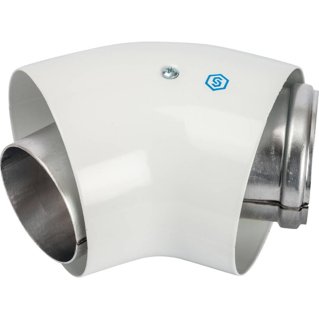 *SCA-6010-000045 STOUT Элемент дымохода отвод коаксиальный 45°  DN60/100, п/м уплотнения и хомут в комплекте (с логотипом), SCA-6010-000045