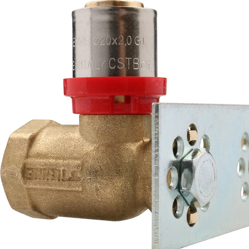 Водорозетка TIEMME двойная на планке 20х1/2, 1650106