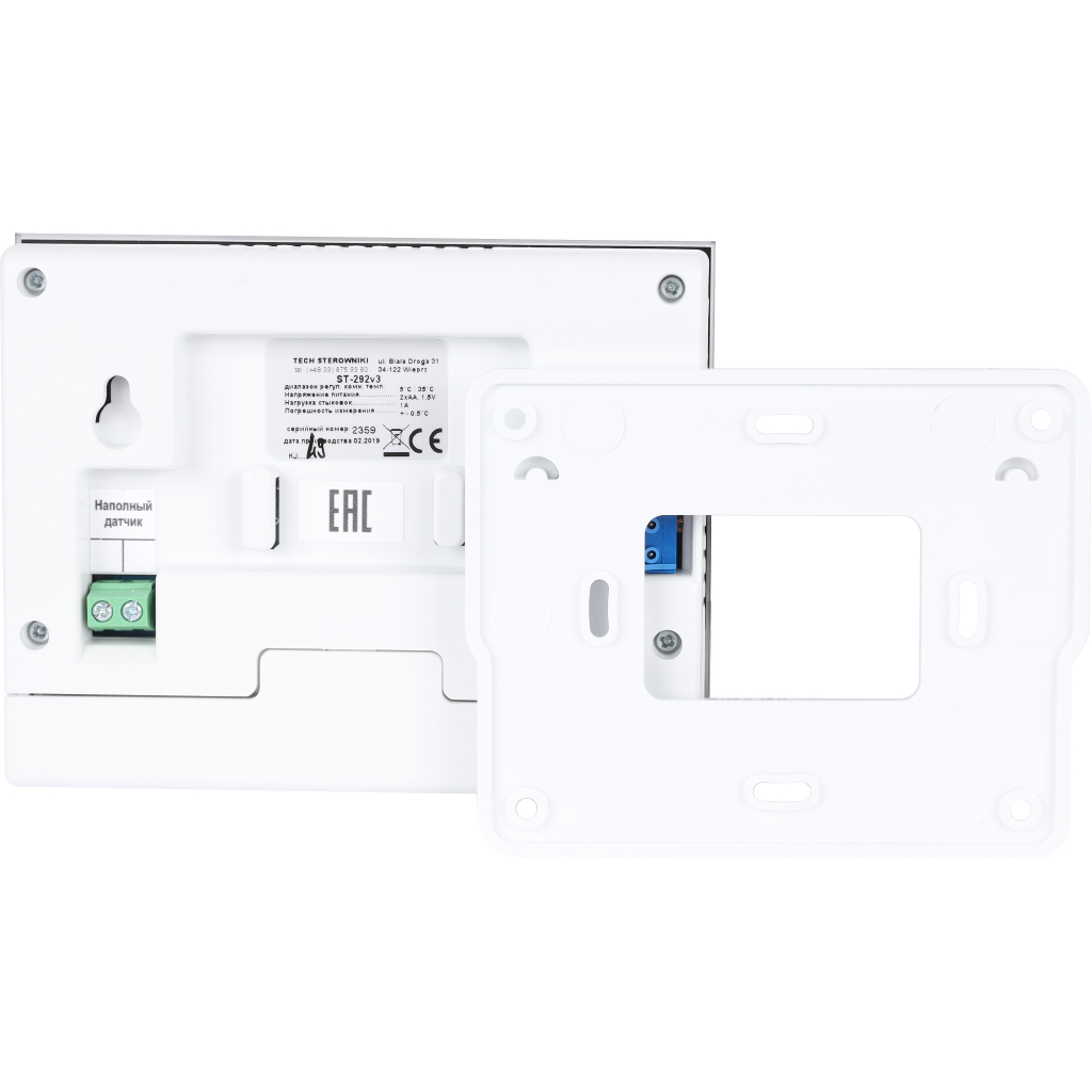 Проводной комнатный двухпозиционный терморегулятор, черный