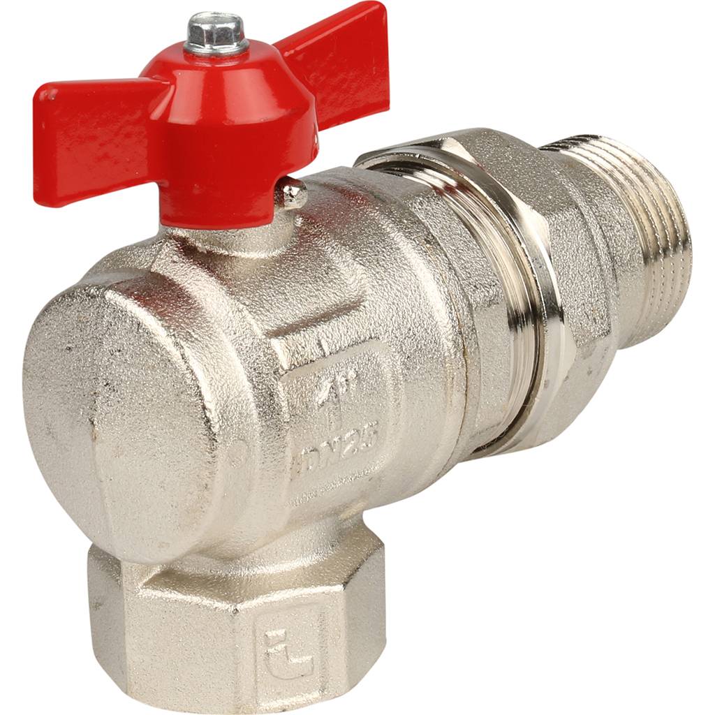 Кран шаровой Itap угловой полнопроходной IDEAL 298 1 (бабочка), американка, 36360