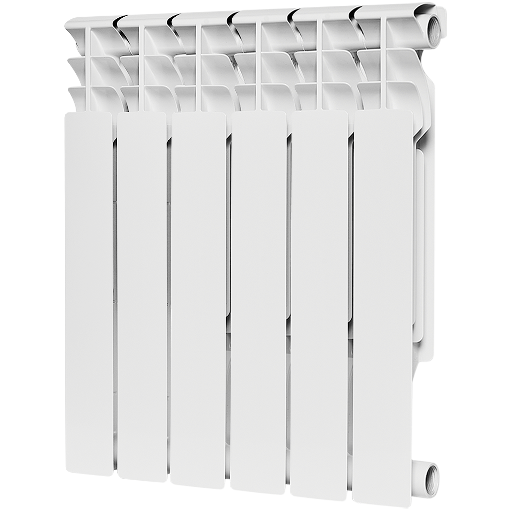 Радиатор биметаллический ROMMER Plus BM 500 6 секций боковое подключение (RAL9016), RBM-3210-050006