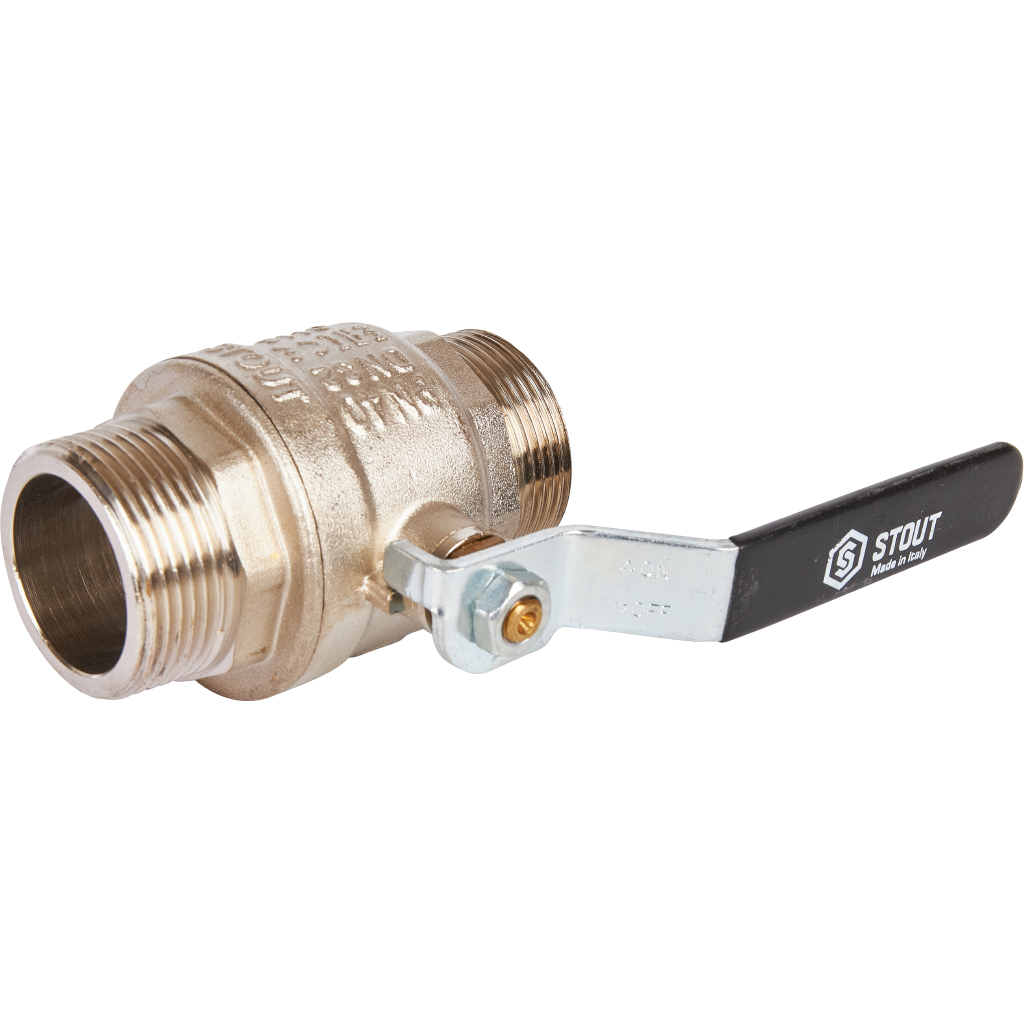 Кран шаровой STOUT полнопроходной, НР/НР, ручка рычаг 1 1/4, SVB-0005-000032