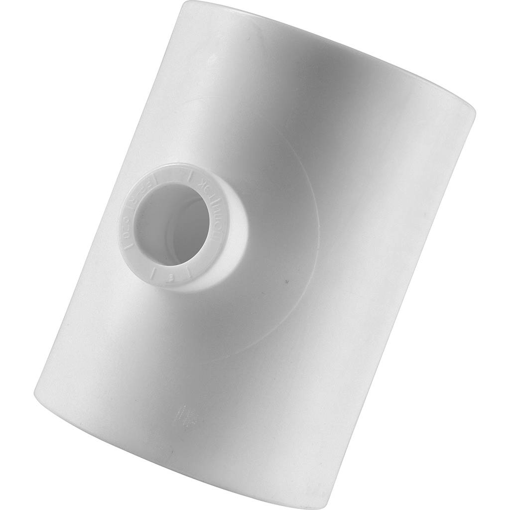 Тройник переходной Политэк 63х20х63 для полипропиленовых труб под сварку (цвет белый)