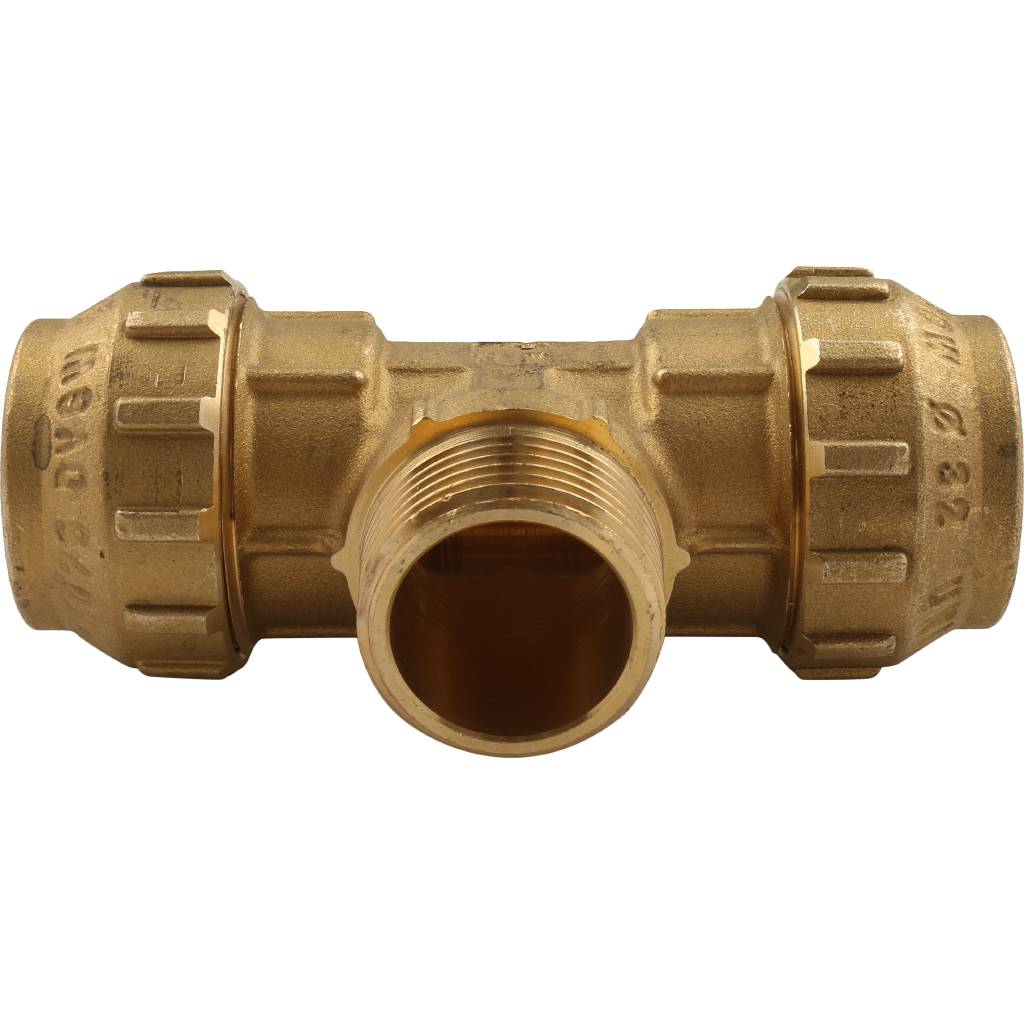 Тройник TIEMME с наружной резьбой 32х1х32 для труб ПНД винтовой, 3400068