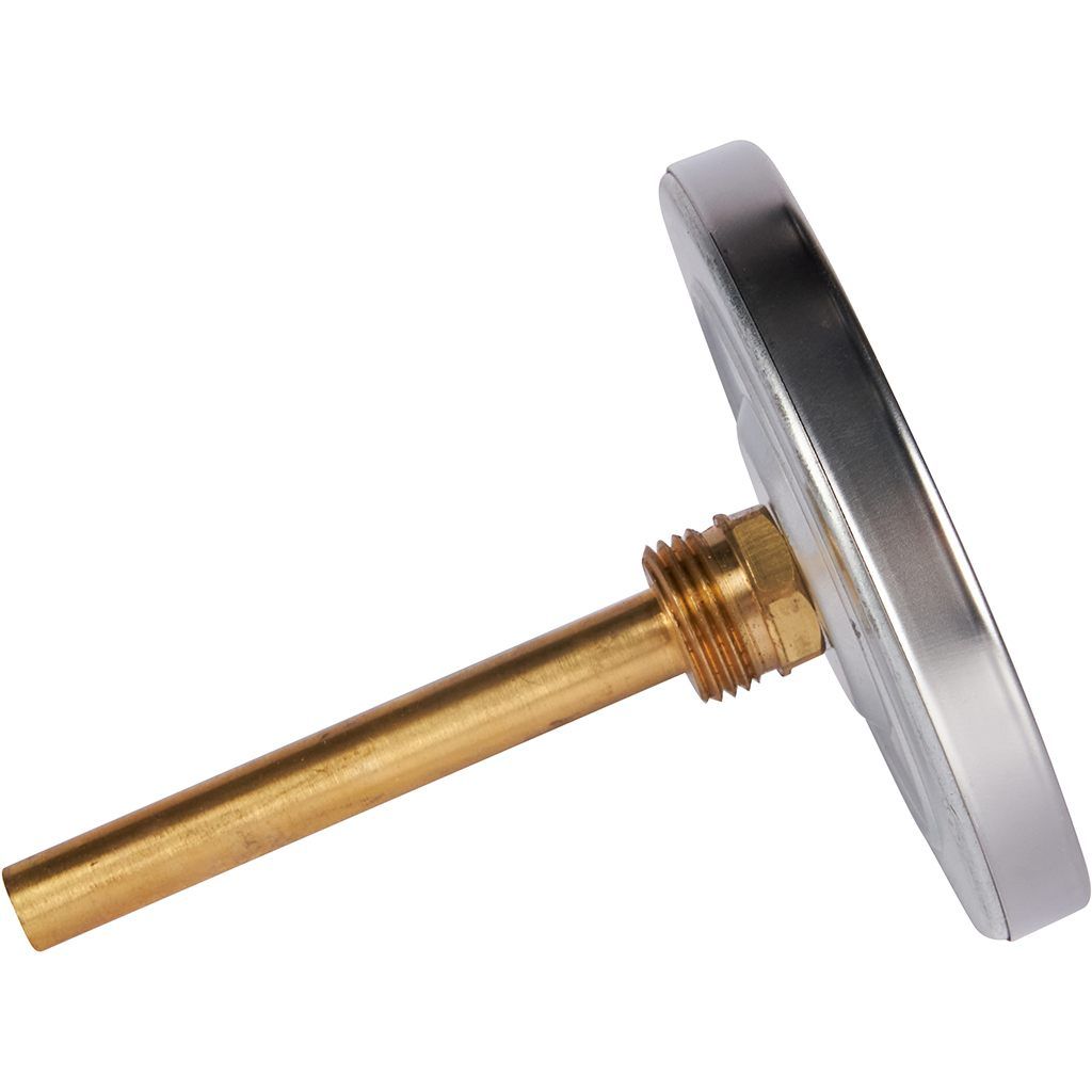 Термометр биметаллический ROMMER 100 мм 120 градусов с погружной гильзой 100 мм 1/2