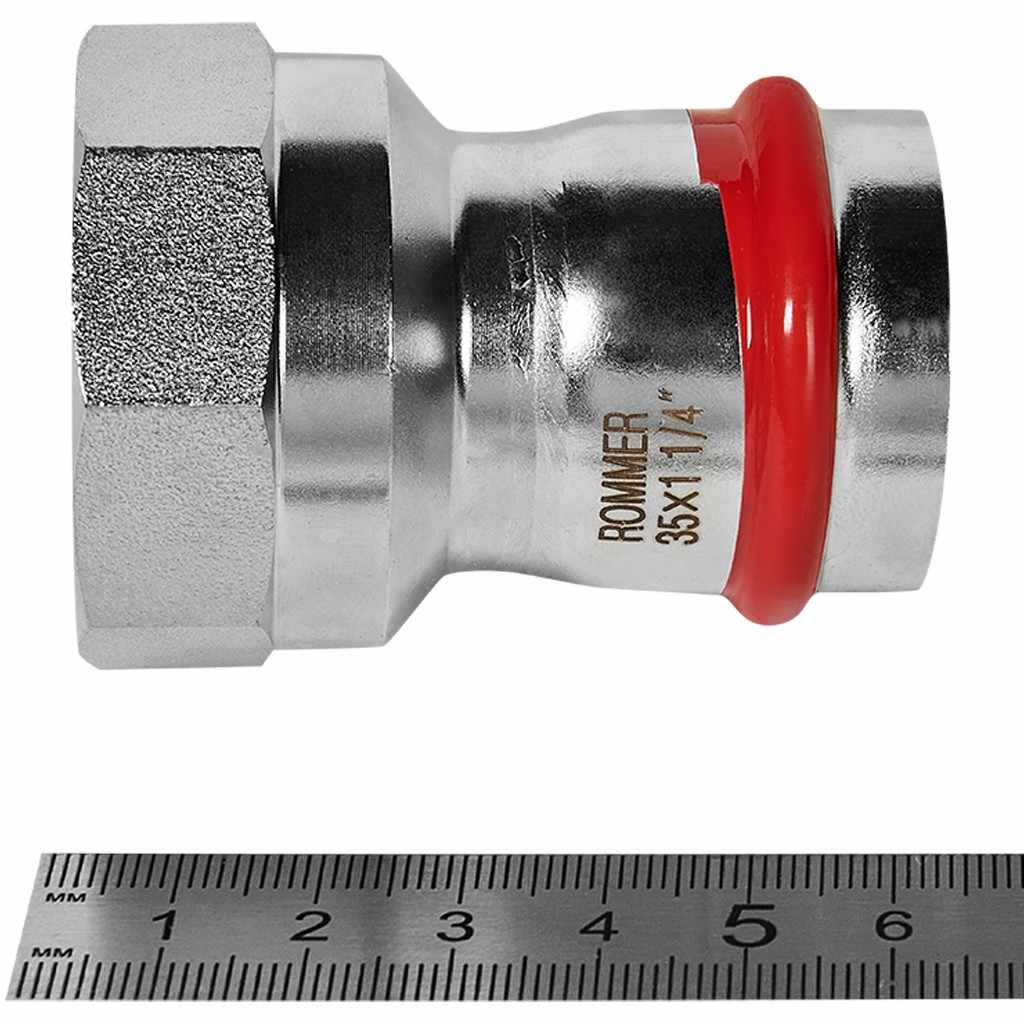 Переходник ROMMER ВПр-ВР, 35х11/4, из нержавеющей стали прессовой, RSS-1022-035114