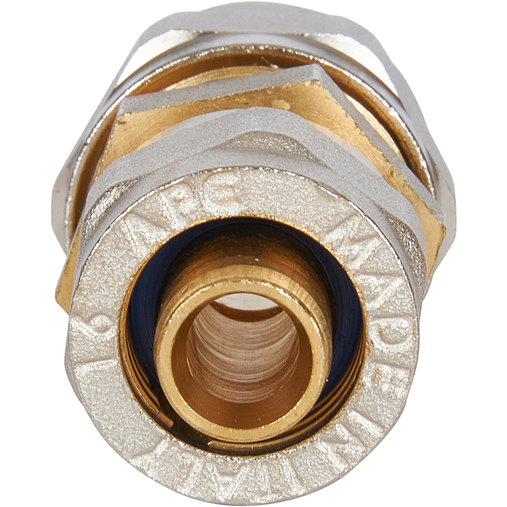 Муфта STOUT соединительная переходная 20x16 для металлопластиковых труб винтовой, SFS-0004-002016