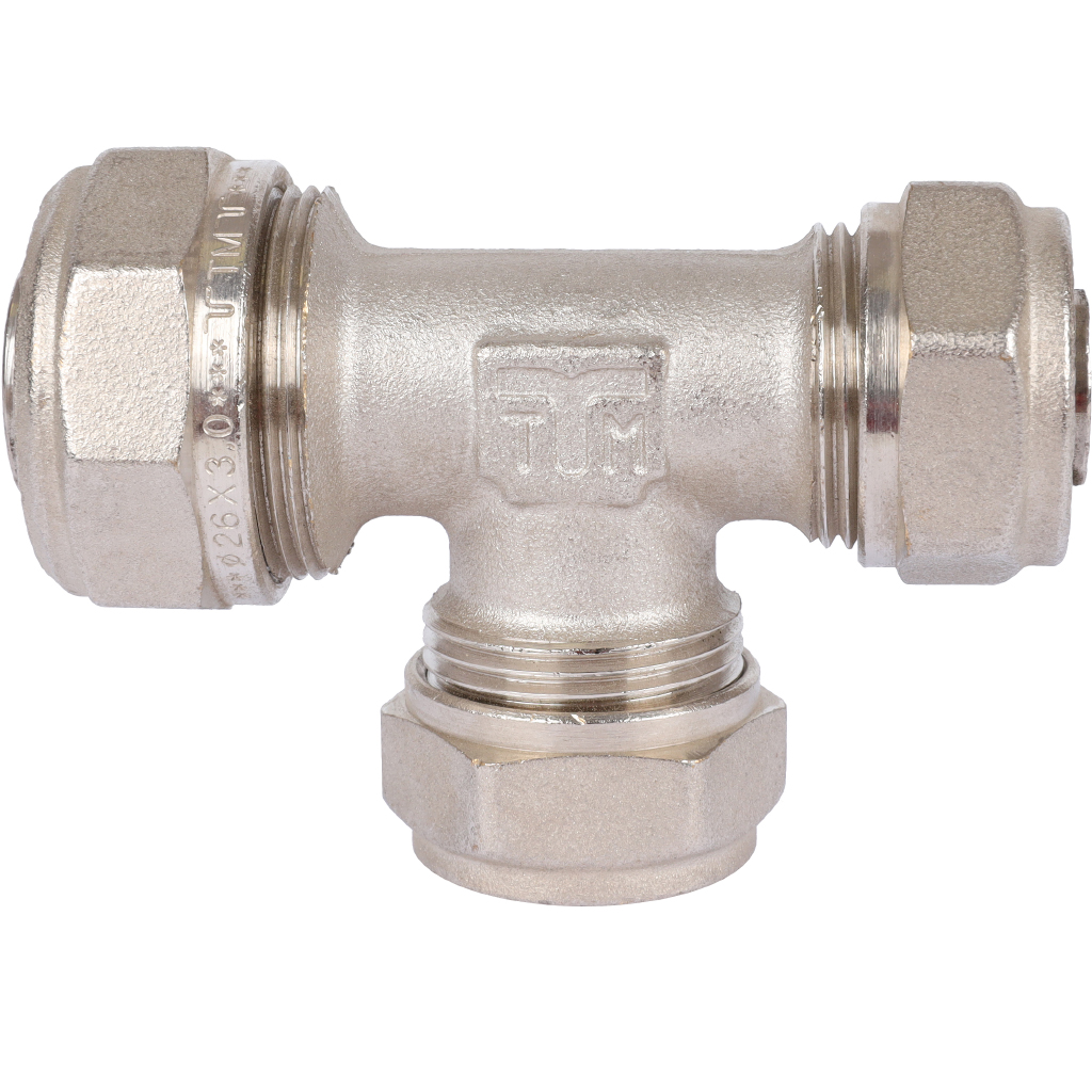 Тройник переходной TIEMME (26.3х20.2х20.2) для металлопластиковых труб винтовой, 1600080