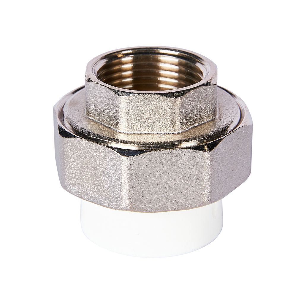 Муфта комбинированная Pro Aqua d=25-3/4 PP-R разъемная (американка) УСИЛЕННАЯ ВР Белая