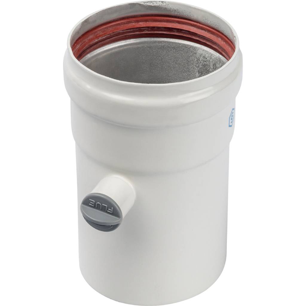 Элемент дымохода STOUT DN80 труба 125 мм п/м с ревизионным патрубком, SCA-0080-010125