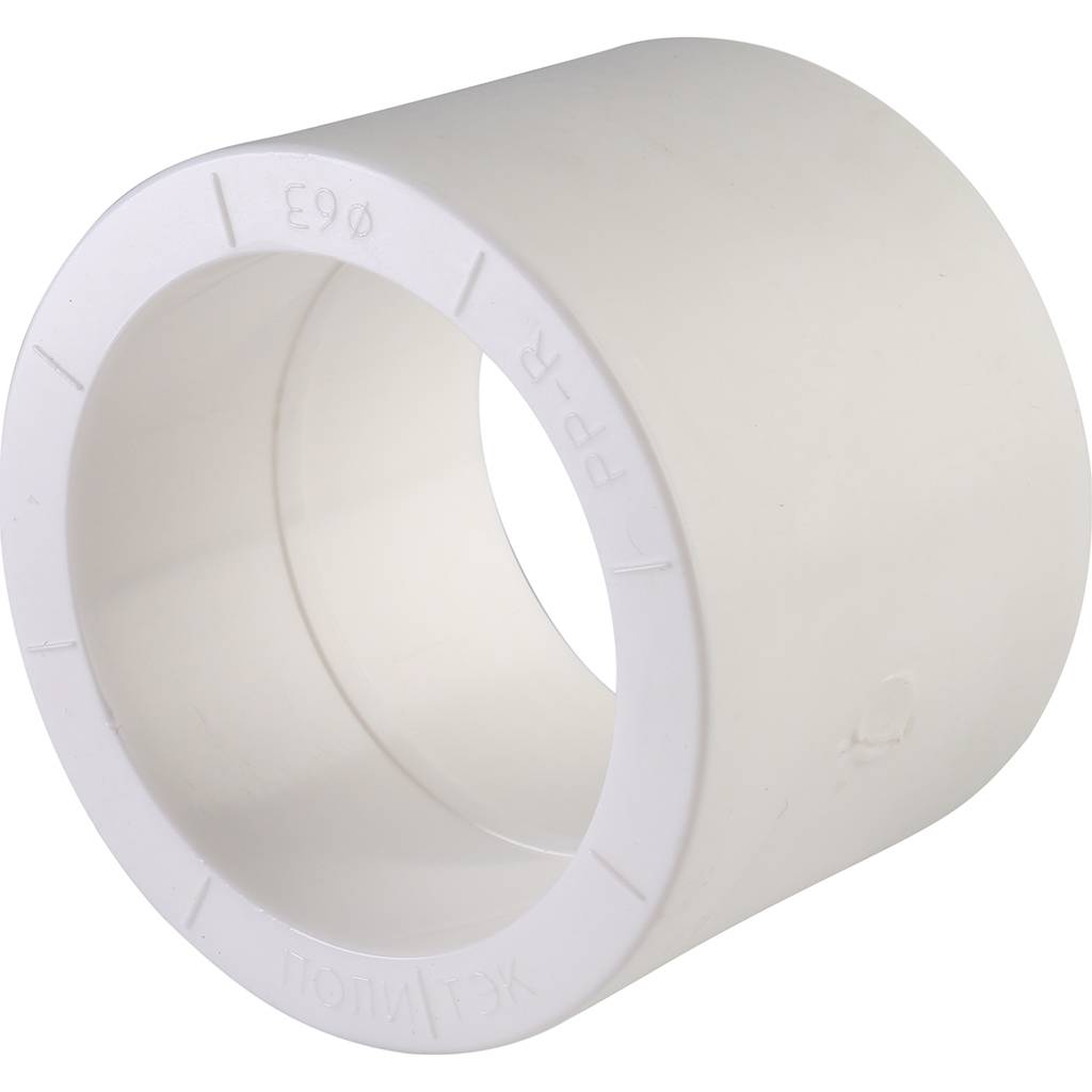 Муфта для полипропиленовых труб под сварку (цвет белый) Политэк d=63