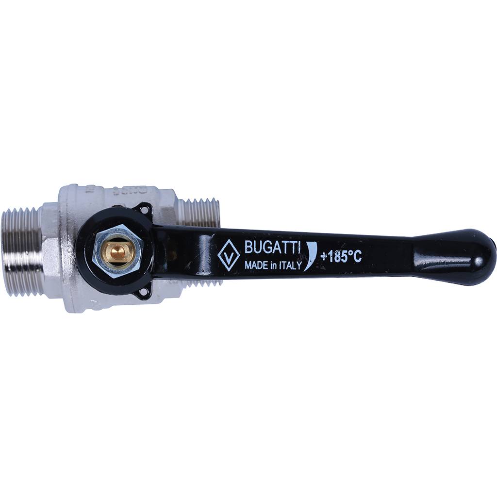 Кран шаровой BUGATTI Oregon (ручка-рычаг алюминий) нар-нар резьба 1, 03250028