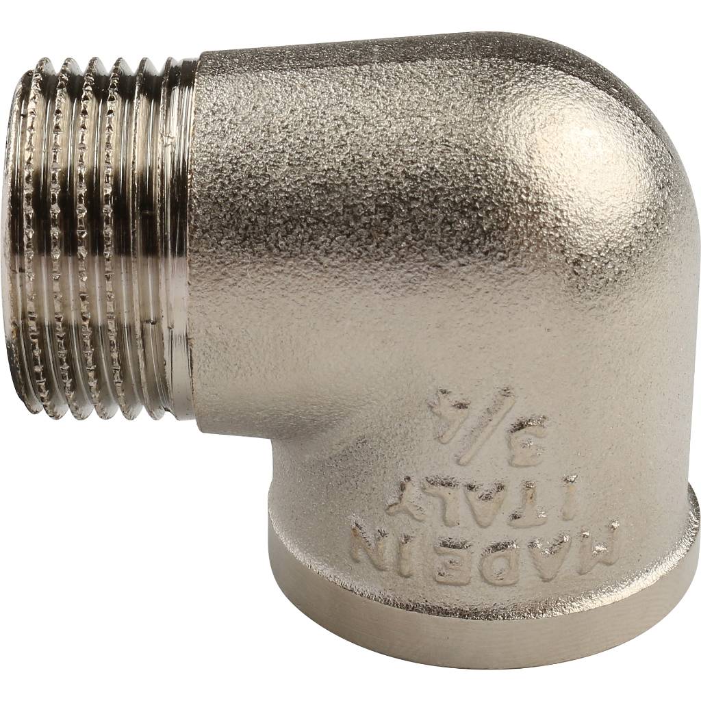 Угольник TIEMME НВ никелированный 3/4х3/4 для стальных труб резьбовой, 1500146