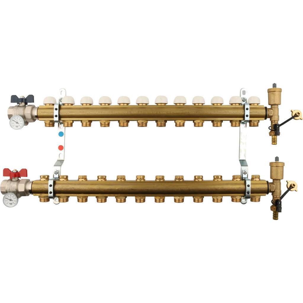 Коллектор в сборе на 12 выходов TIEMME 1х3/4 ЕК, 3870049(3875G060512)