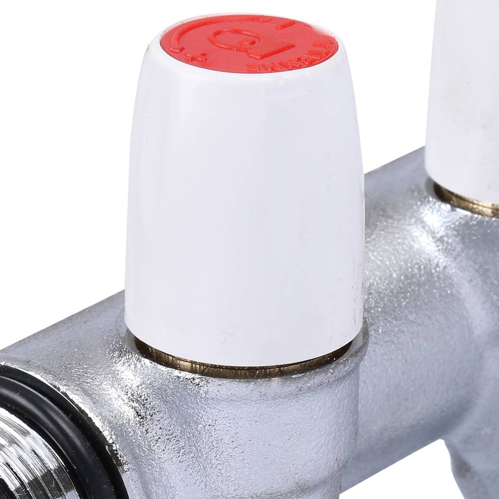 Коллектор с регулировочными вентилями TIEMME 3/4 х1/2 на 3 выхода (хром.)