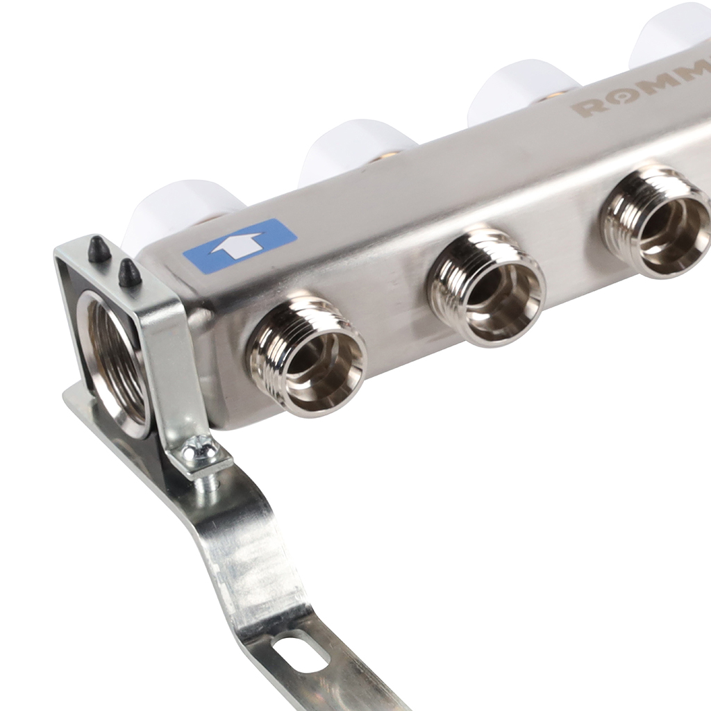 Коллектор из нержавеющей стали без расходомеров ROMMER 6 выходов