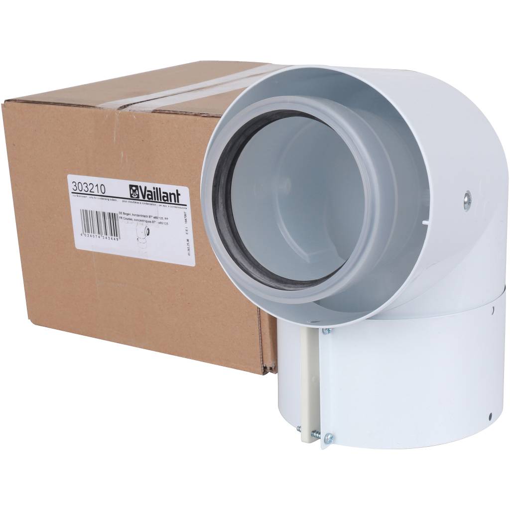 Отвод Vaillant для труб 80/125 мм. 87° РР