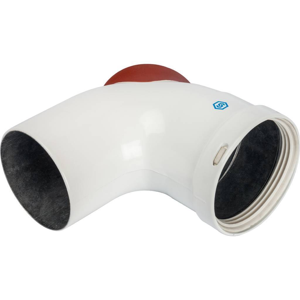 *SCA-0080-010090 STOUT Элемент дымохода отвод 90° DN80 с инспекционным патрубком