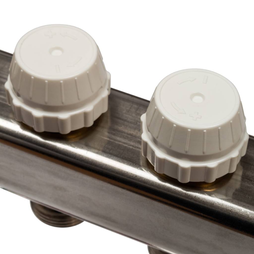 Коллектор из нержавеющей стали с расходомерами, с клапаном вып. воздуха и сливом STOUT 3 выхода, SMS-0927-000003