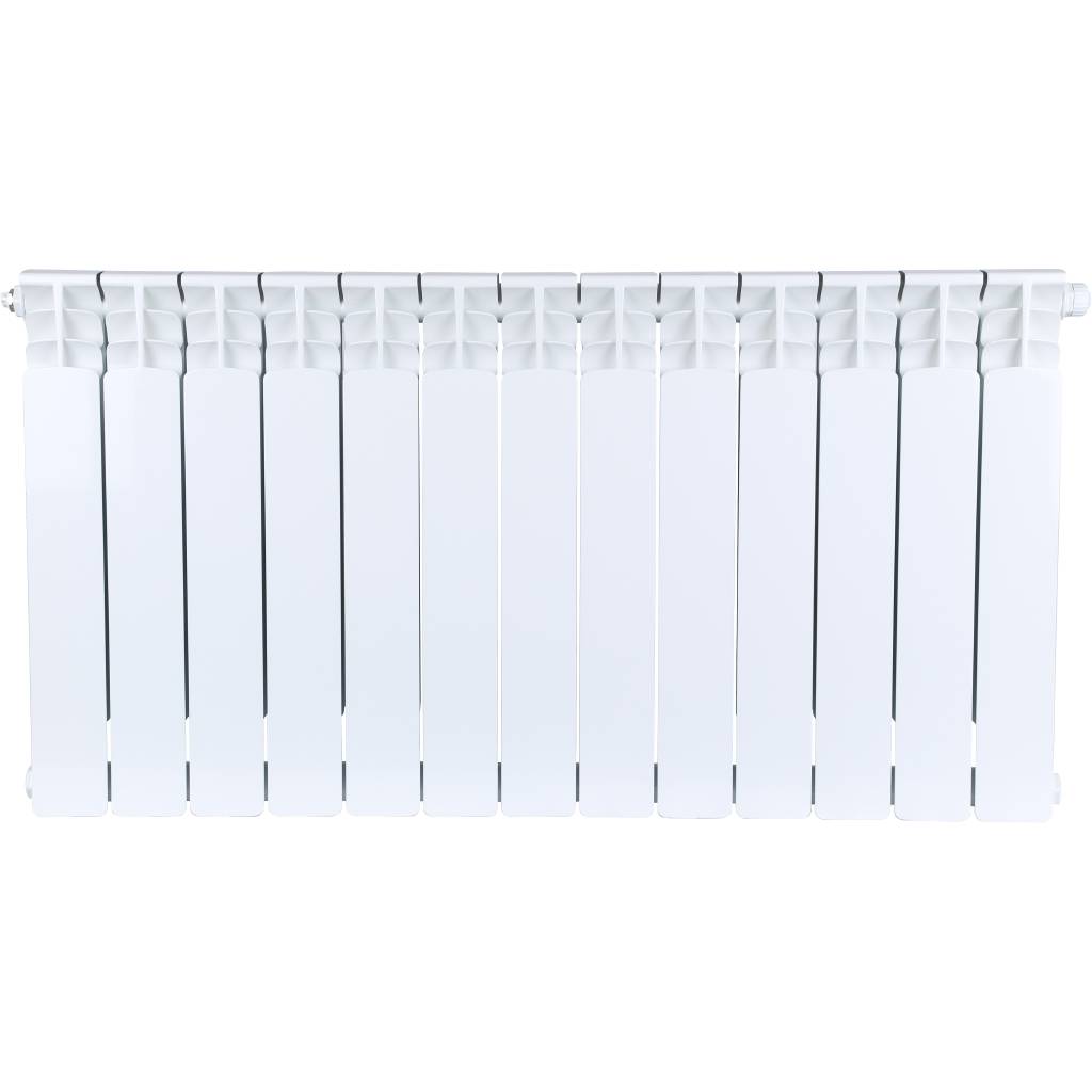 Радиатор биметаллический STOUT Space 500 13 секций нижнее правое подключение RAL9016, SRB-0320-050013