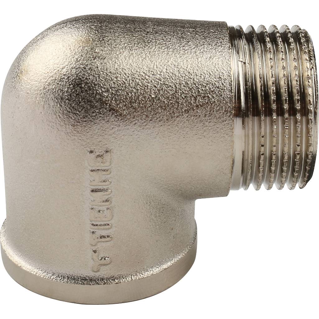 Угольник TIEMME НВ никелированный 3/4х3/4 для стальных труб резьбовой, 1500146