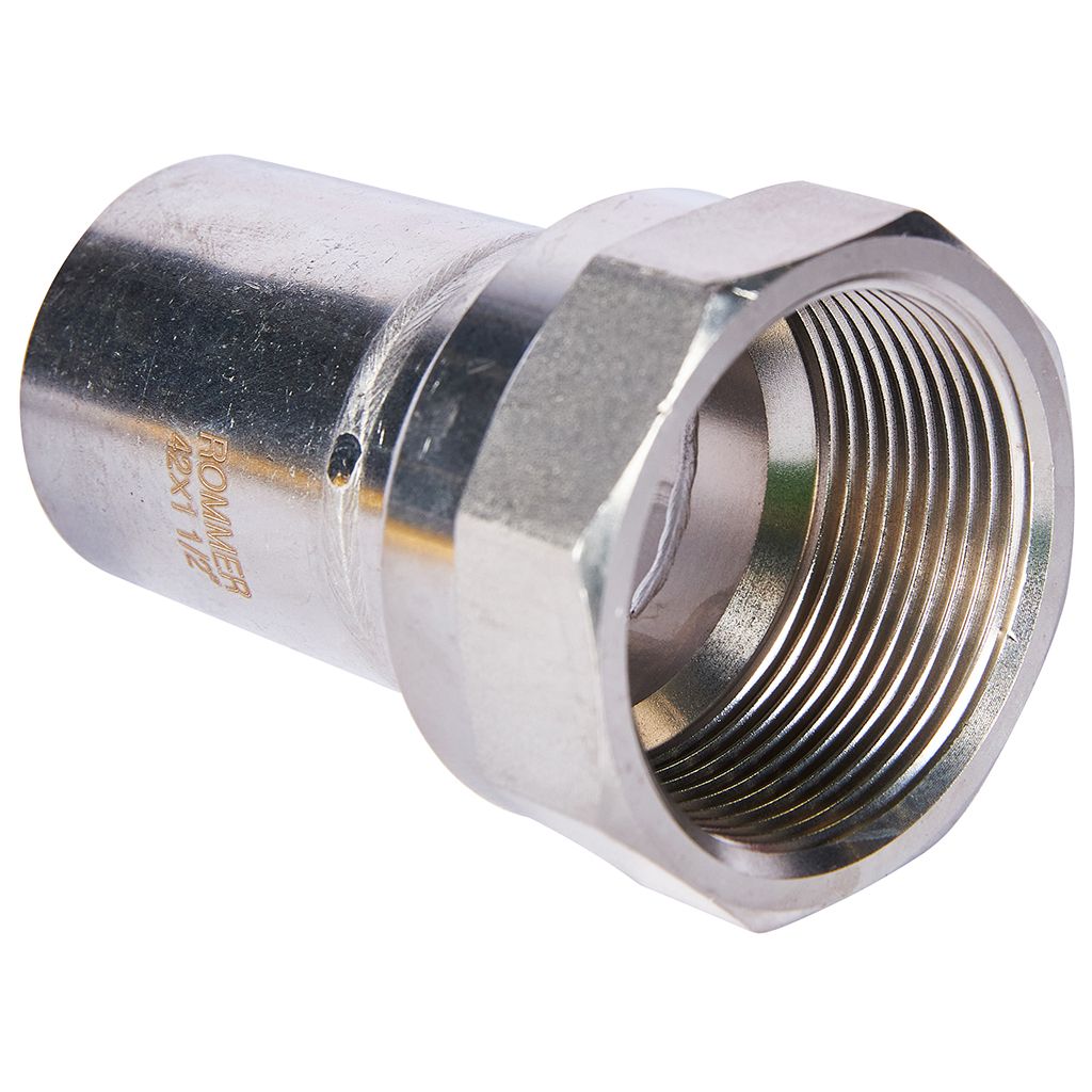 Вставка переходная НПр-ВР ROMMER 42х1 1/2 из нержавеющей стали прессовой, RSS-0023-042112