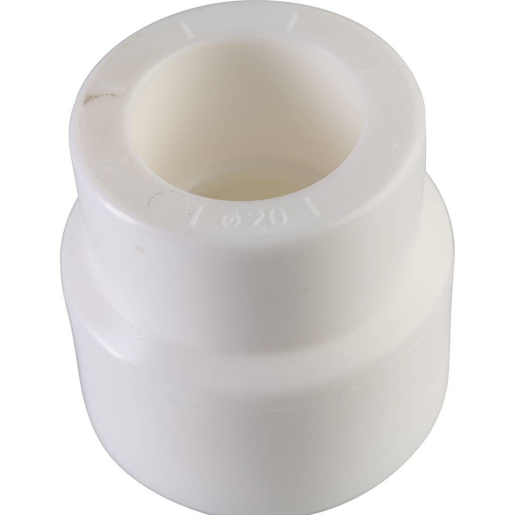 Муфта переходная Политэк 25х20 внутр./внутр. для полипропиленовых труб под сварку (цвет белый), 9000002520