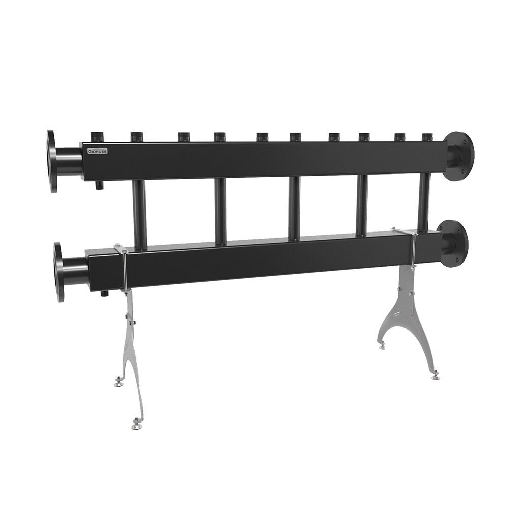 Модульный коллектор GIDRUSS MK-600-5x32 (до 600 кВт, 2 магистр. подкл. Фл.Ду80, 5 контуров G 1 вверх или вниз)