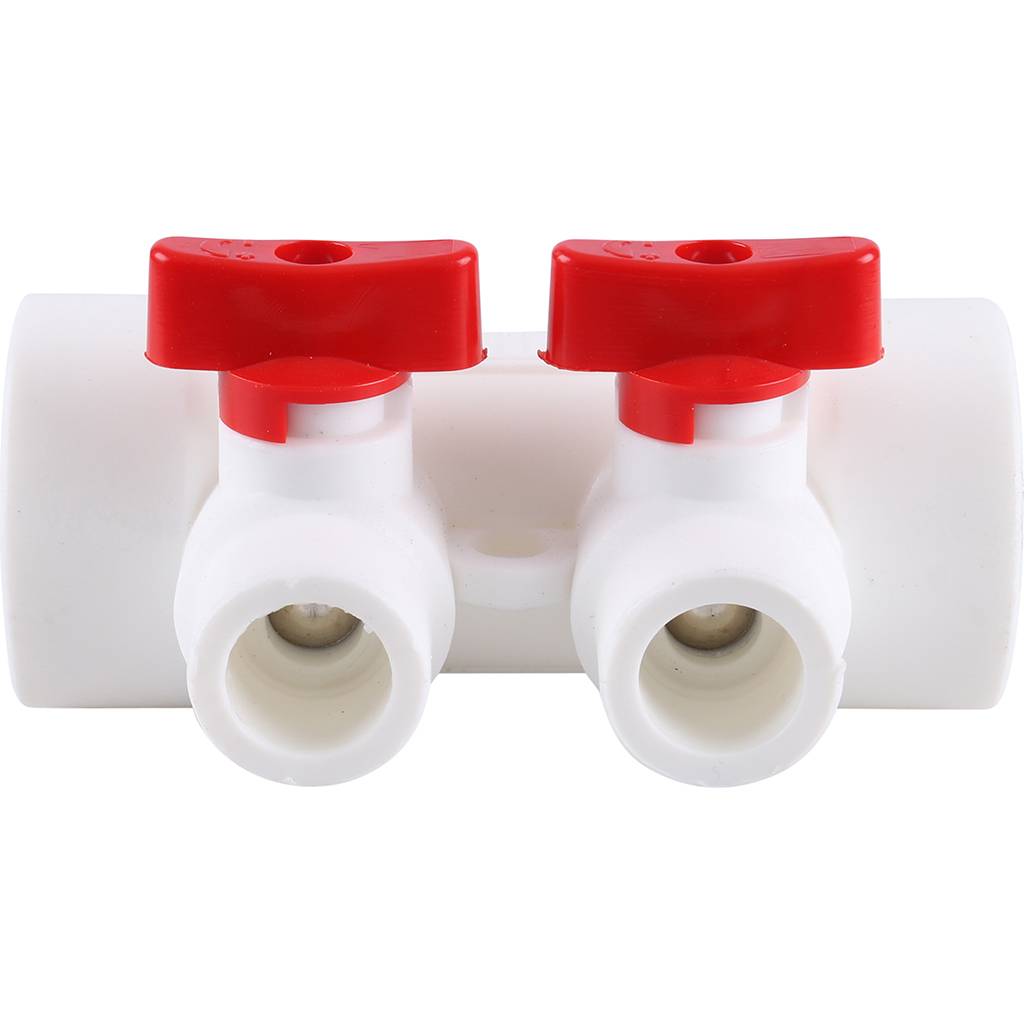 Коллектор с воздухоотводиком и запорными кранами Kalde (2 выхода)