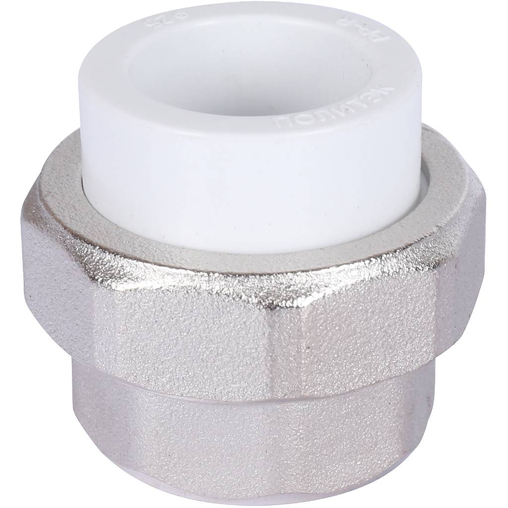 Муфта разъемная с внутренней резьбой Политэк 25х1 для полипропиленовых труб под сварку (цвет белый), 9801002501