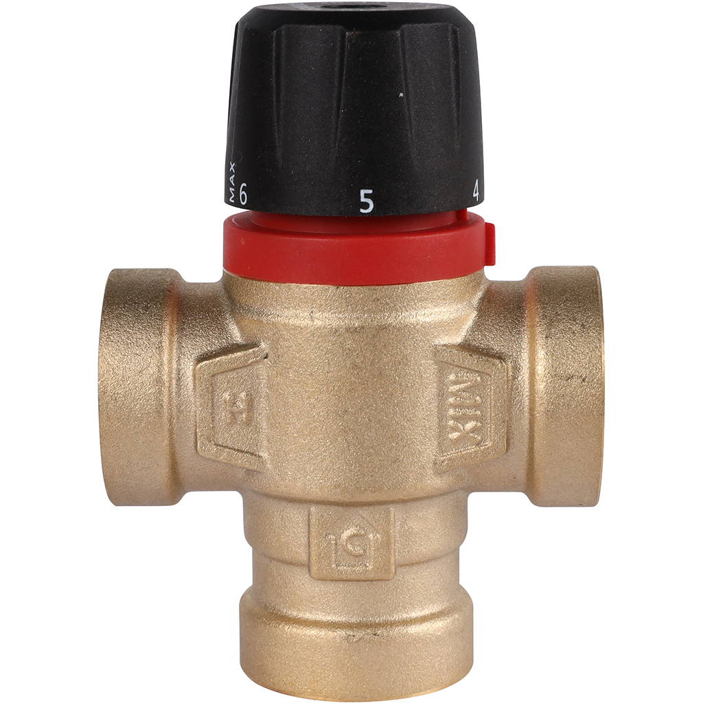 Термостатический смесительный клапан для систем отопления и ГВС ROMMER 3/4 ВР 20-43°С KV 1,6 (боковое смешивание)