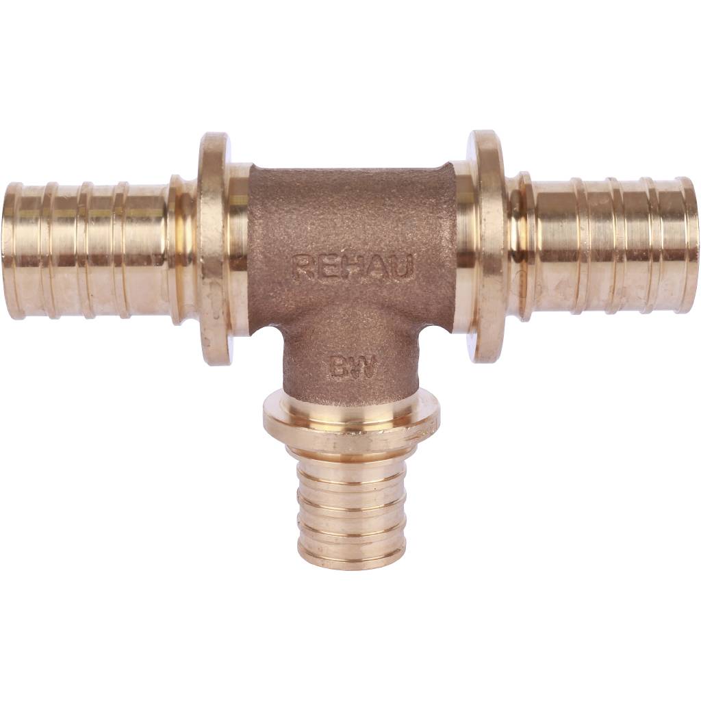 Тройник РЕХАУ RAUTITAN PLATINUM с уменьшенным боковым проходом 25-20-25 RX для труб из сшитого полиэтилена аксиальный, 13777321001