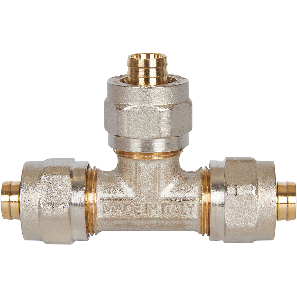 Тройник STOUT равнопроходный 16х16х16 для металлопластиковых труб винтовой, SFS-0009-000016