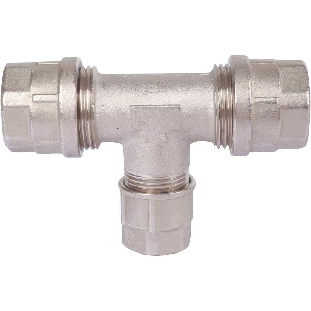 Тройник переходной Prandelli Multyrama (26.3х20.2х26.3) для металлопластиковых труб винтовой, 103.31.64.6