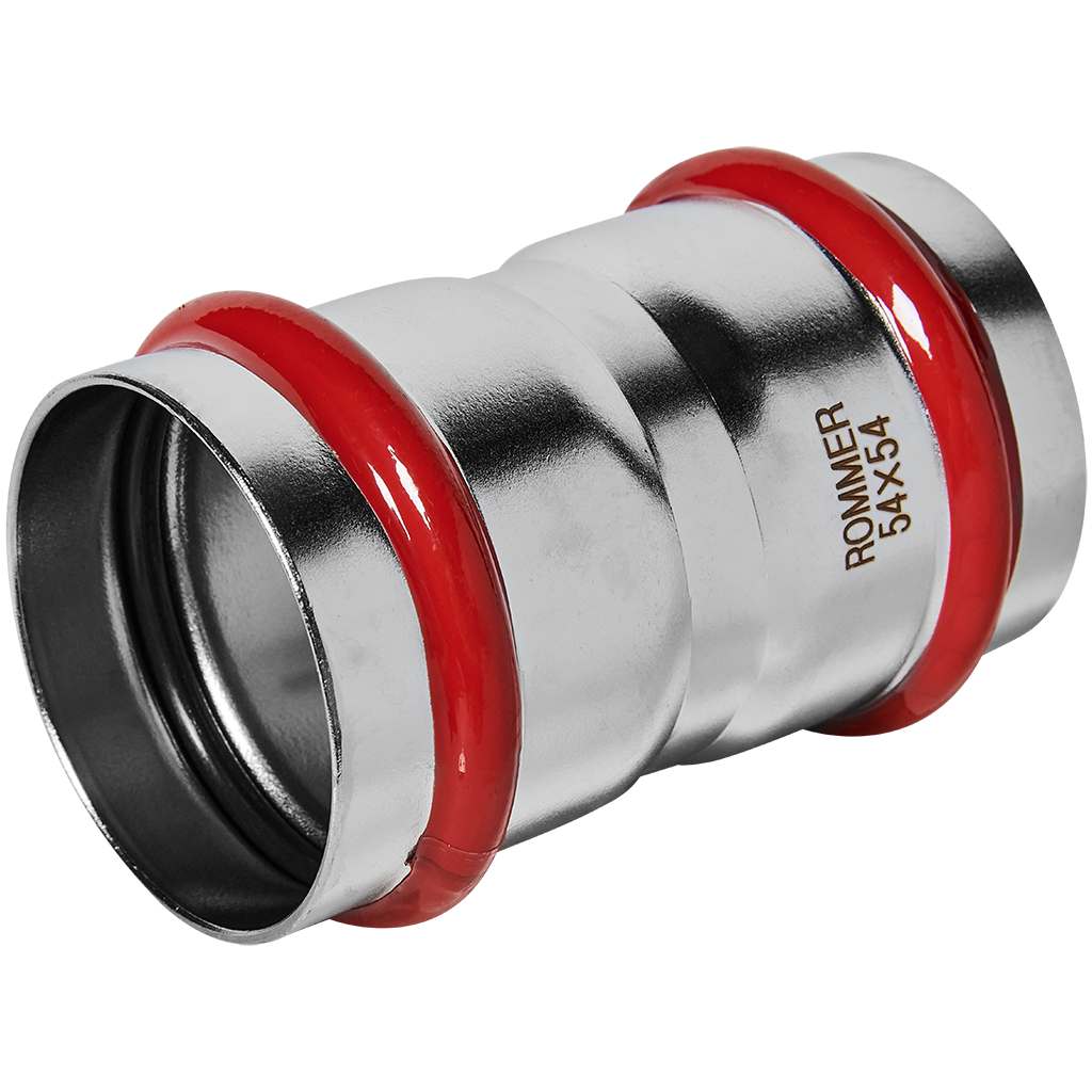 Муфта равнопроходная ROMMER ВПр, 54, из нержавеющей стали прессовой, RSS-1017-000054