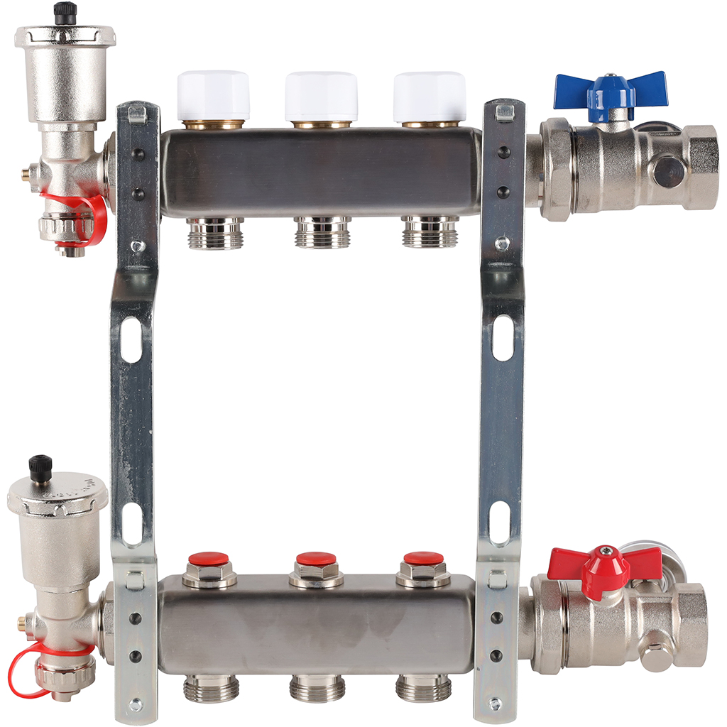 Коллектор из нержавеющей стали в сборе без расходомеров ROMMER 3 выхода, RMS-3210-000003