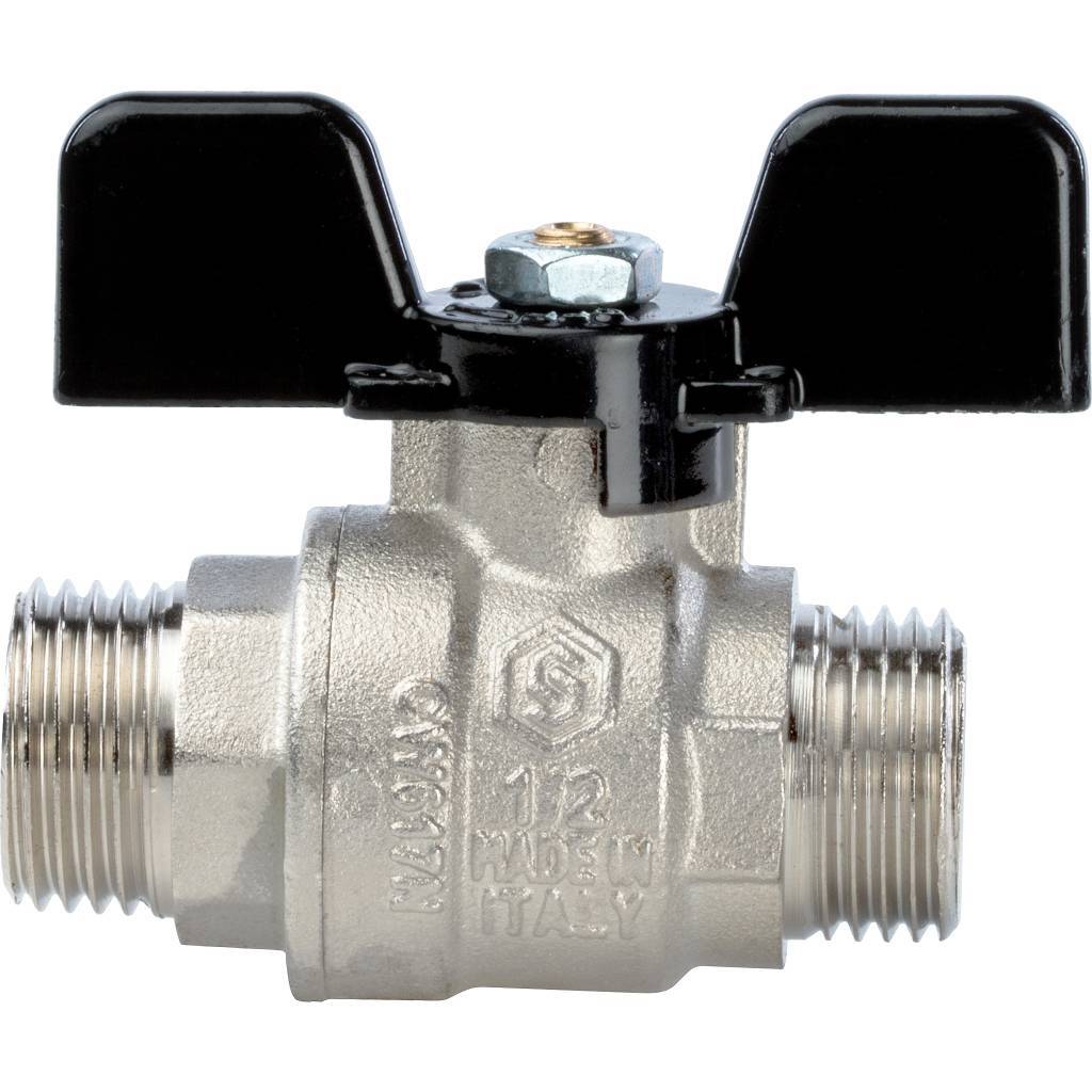 Кран шаровой STOUT полнопроходной, НР/НР, ручка бабочка 1/2, SVB-0006-000015